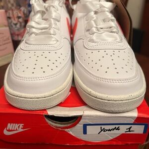 Nike White and Orange Athletic Shoes